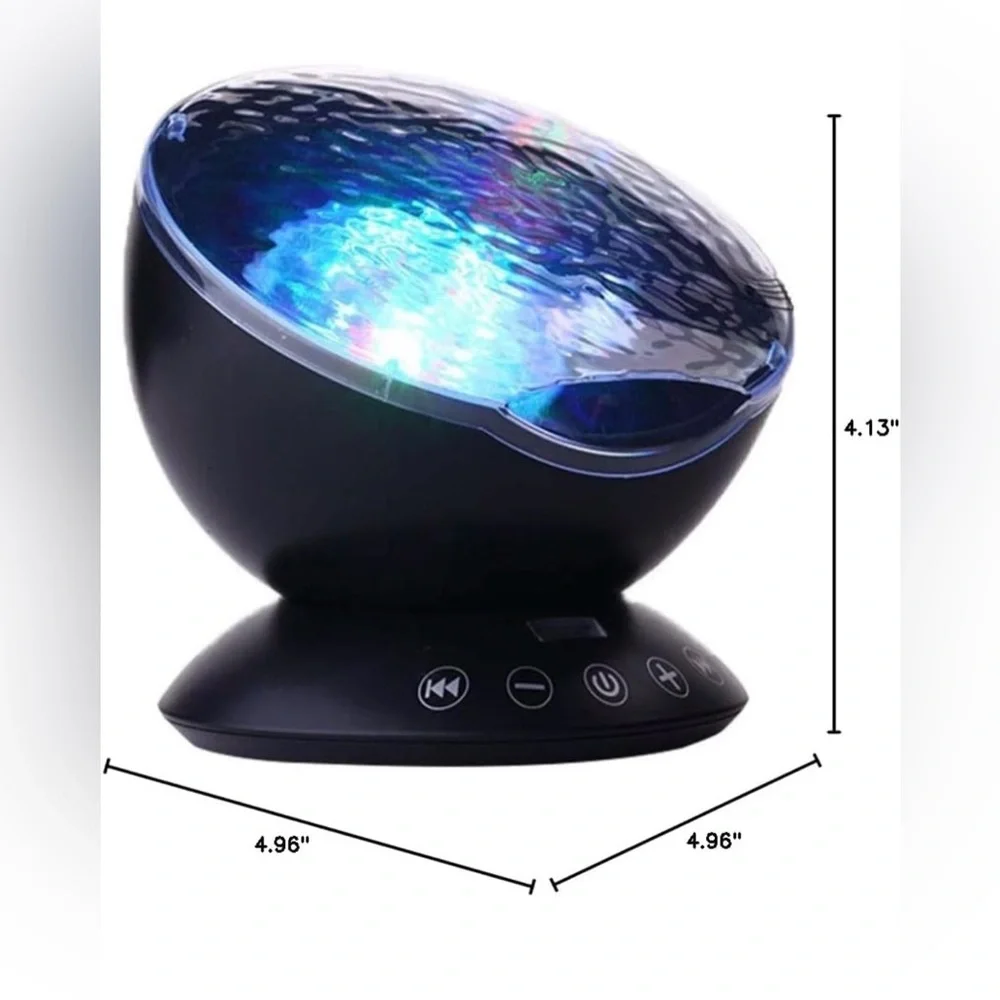 Night Light Projector with Remote Control Timer 8 Colors LED - Ocean Wave